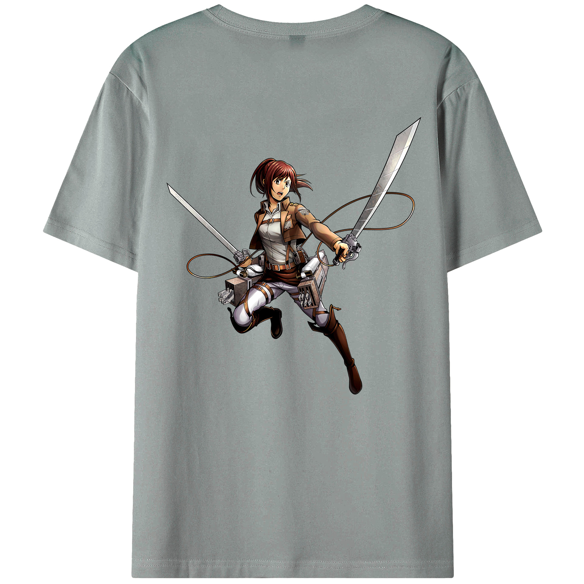 （画像用） 進撃の巨人 サシャ·ブラウス Attack on Titan Sasha Blaus 綿100％ メンズ半袖Tシャツ（バックプリント） 通気性